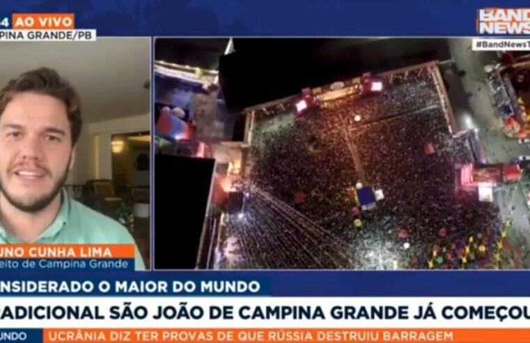Em entrevista à BandNews TV, Bruno comemora sucesso dos primeiros 10 dias d’O Maior São João do Mundo e estima que Campina Grande receberá público recorde ao longo do evento