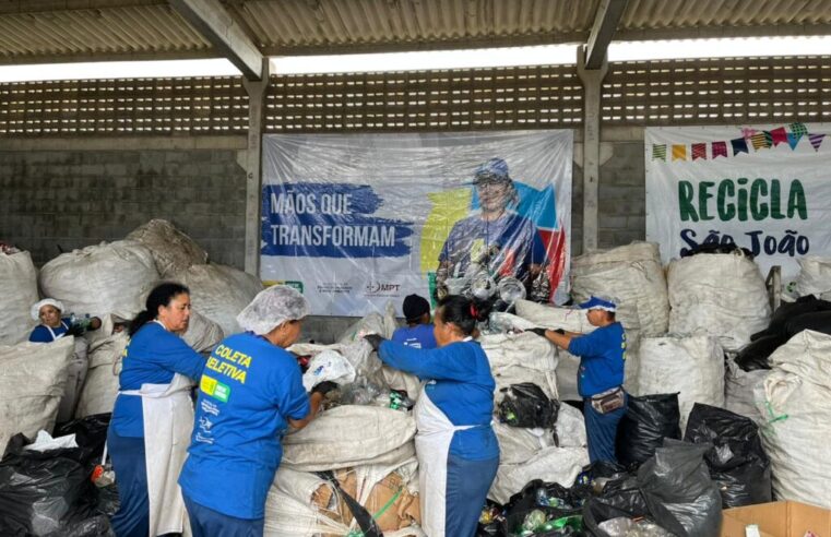 Recicla São João pode alcançar ainda esta semana a meta de arrecadação de 50 toneladas de material reciclável
