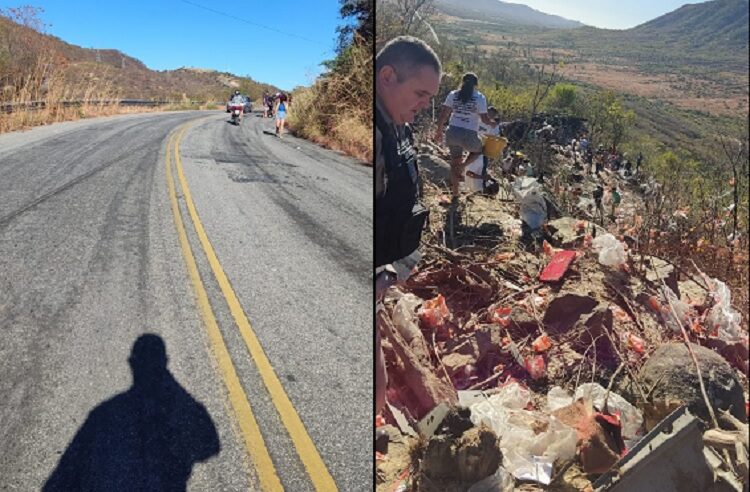 Em Monte Horebe/PB: caminhão com carga de arroz tomba e motorista fica preso às ferragens