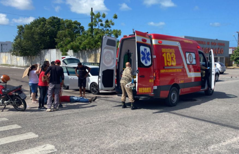 Acidente envolvendo moto e carro deixa 1 pessoa ferida em JP