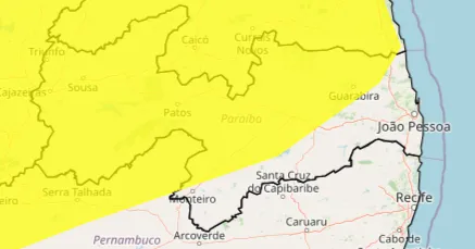 Alerta de Chuvas Intensas na Paraíba: 175 Cidades Sob Risco de Precipitações Fortes e Ventos Fortes até Sábado