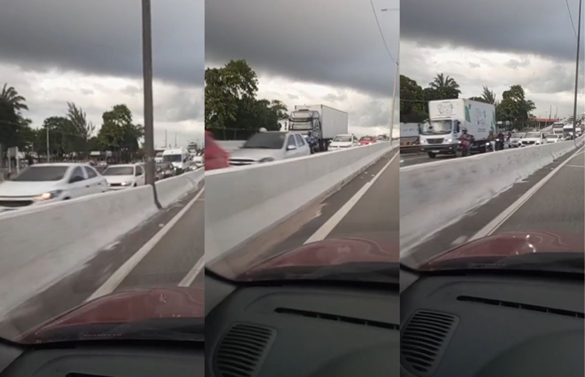 BR-230 bloqueada perto da UFPB carreta para trânsito; 4 km de fila