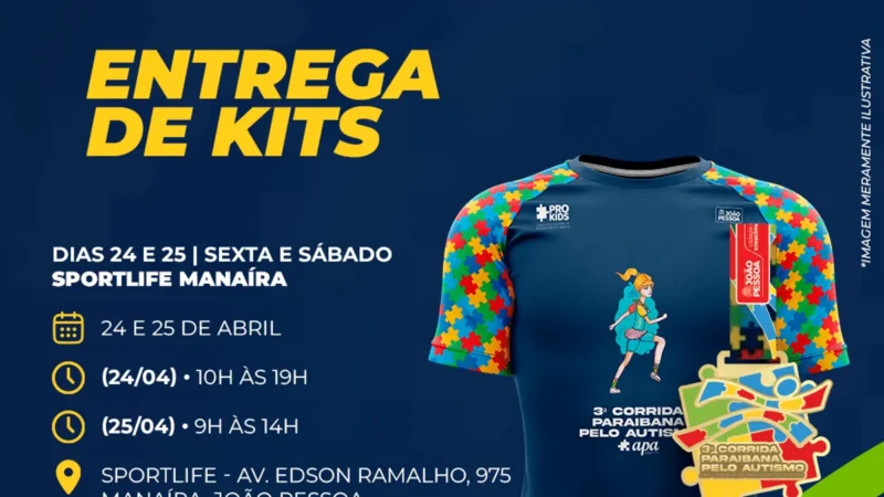 Corrida autismo: kits serão entregues nesta sexta e sábado; saiba como retirar