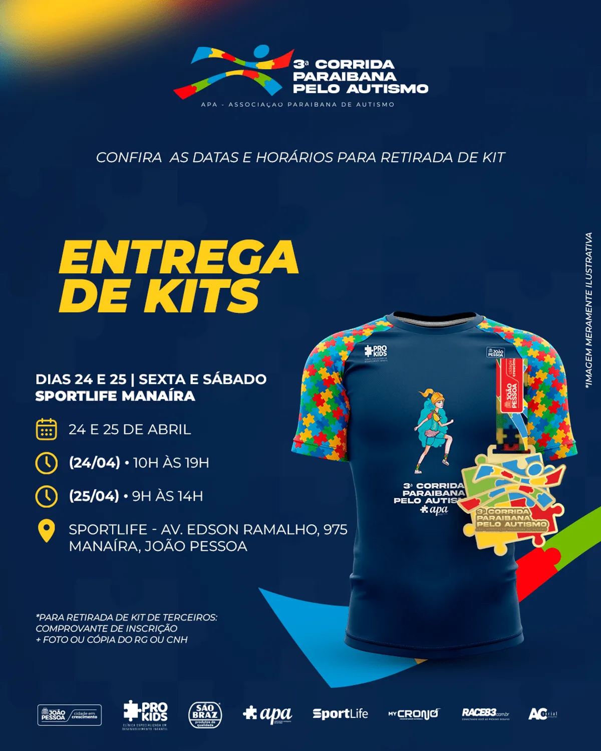 Corrida autismo: kits serão entregues nesta sexta e sábado; saiba como retirar