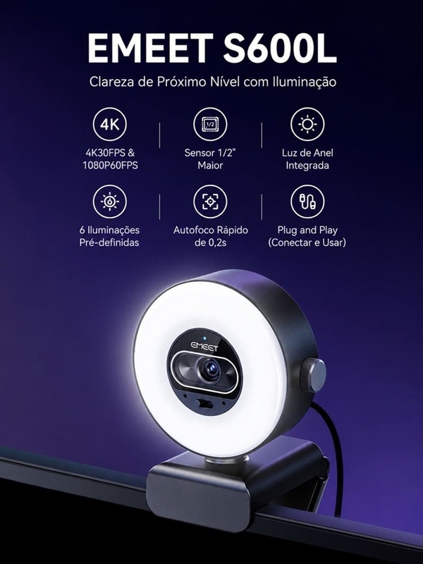 EMEET lança S600L no Brasil para criadores e streamers