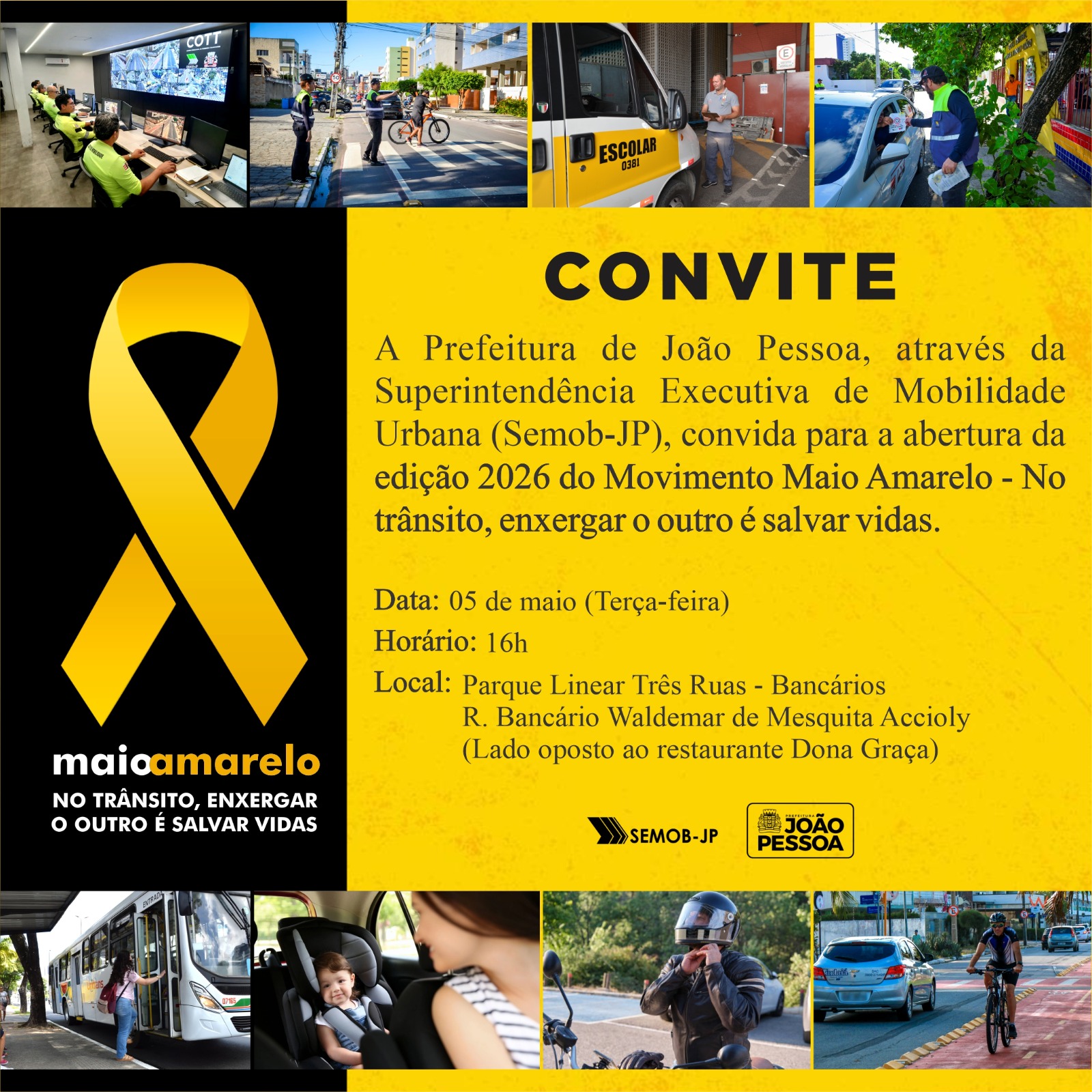 Maio Amarelo em João Pessoa lança campanha vital com foco em motociclistas e dados alarmantes de sinistros