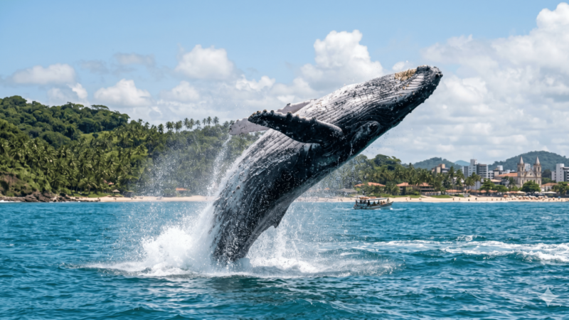 Ilhéus atrai turistas na temporada das jubartes