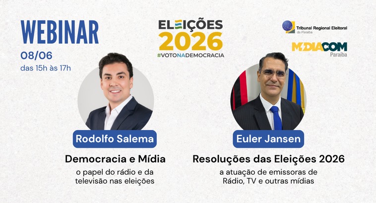 Eleições 2026 no foco capacitação online de rádios e TVs paraibanas com webinar inédito