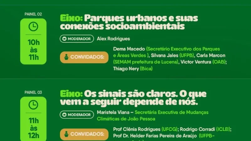Semana do Meio Ambiente em João Pessoa: Debates sobre Licenciamento, Parques, Clima, Arborização e Gestão de Resíduos Agitam a Cidade