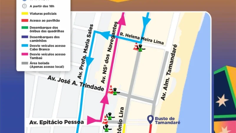Semob-JP Detalha Esquema Especial de Trânsito Para o Festival de Quadrilhas Juninas no Busto de Tamandaré