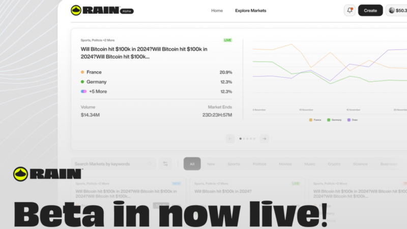 Rain Trade adota modelo descentralizado em mercados preditivos