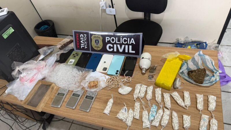 Polícia Civil encontra drogas prontas para venda durante operação em Alagoa Grande